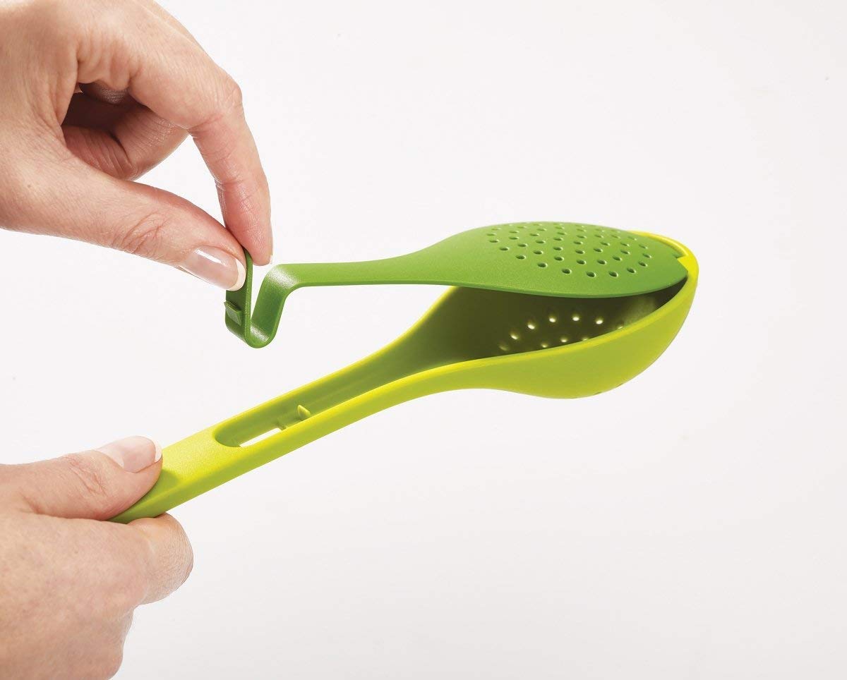 Herb Infusing Spoon Cooking Spoon 2 in 1 Flavour Plastic Spoon with Herb Stripper for Infusing and Seasoning Cooking Soup Kitchen (Green Pack of 1)