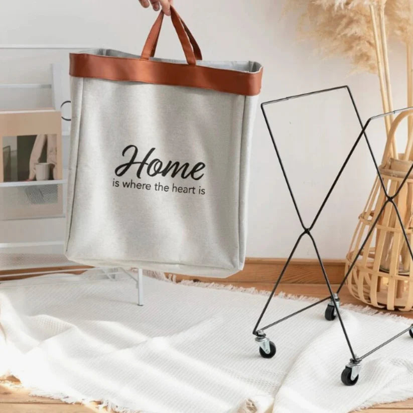 Home Foldable Laundry Basket with Wheels