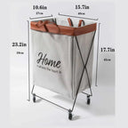 Home Foldable Laundry Basket with Wheels