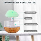 Rain Cloud Humidifier with LED Light & Waterfall Effect | Cute Mushroom Cloud Diffuser for Bedroom, Office, Plants | Aromatherapy, 7 Colors, USB Powered – 1PCS