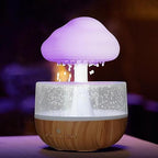 Rain Cloud Humidifier with LED Light & Waterfall Effect | Cute Mushroom Cloud Diffuser for Bedroom, Office, Plants | Aromatherapy, 7 Colors, USB Powered – 1PCS