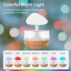 Rain Cloud Humidifier with LED Light & Waterfall Effect | Cute Mushroom Cloud Diffuser for Bedroom, Office, Plants | Aromatherapy, 7 Colors, USB Powered – 1PCS