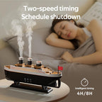 Titanic Humidifier 250ml, Essential Oil Diffuser Cool Mist Ultrasonic Aroma Aromatherapy Diffuser with Remote Control 7 Light 2 Mist Mode Auto Shut-Off for Bedroom Office Hotel(Black White)