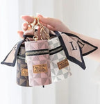 Premium Cylindrical Keychain Pouch & Bag Charm coine Wallet  Keychain Bag Earphone Storage Mini Lovely Coin Purse Wallet Keychain Handbag Key Chain