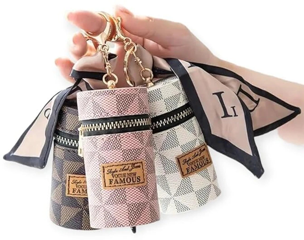 ZYOZ Premium Cylindrical Key chain Pouch & Bag Charm coine Wallet  Key chain Bag Earphone Storage Mini Lovely Coin Purse Wallet Key chain Handbag Key Chain Main image