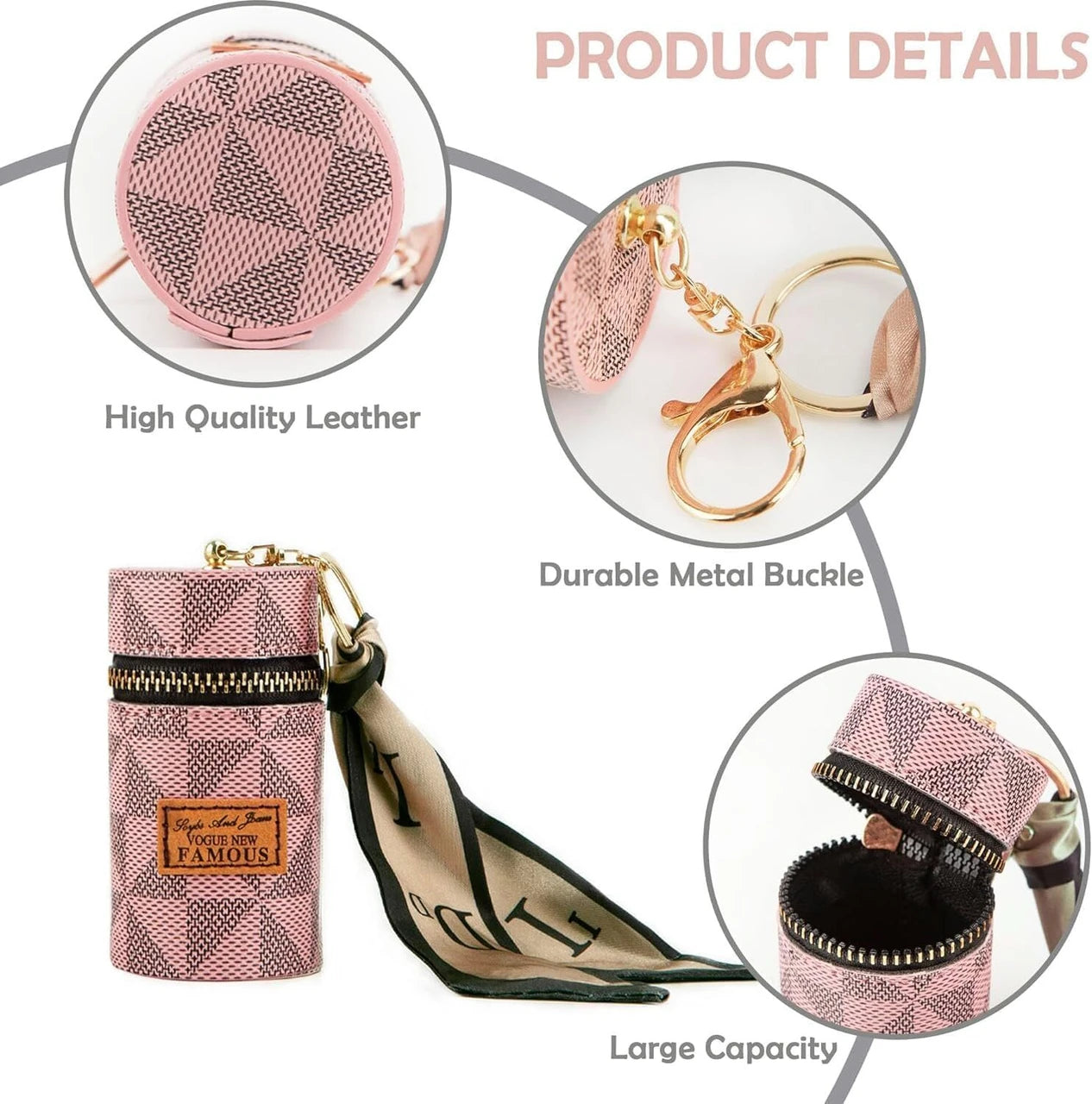 ZYOZ Premium Cylindrical Key chain Pouch & Bag Charm coine Wallet  Key chain Bag Earphone Storage Mini Lovely Coin Purse Wallet Key chain Handbag Key Chain