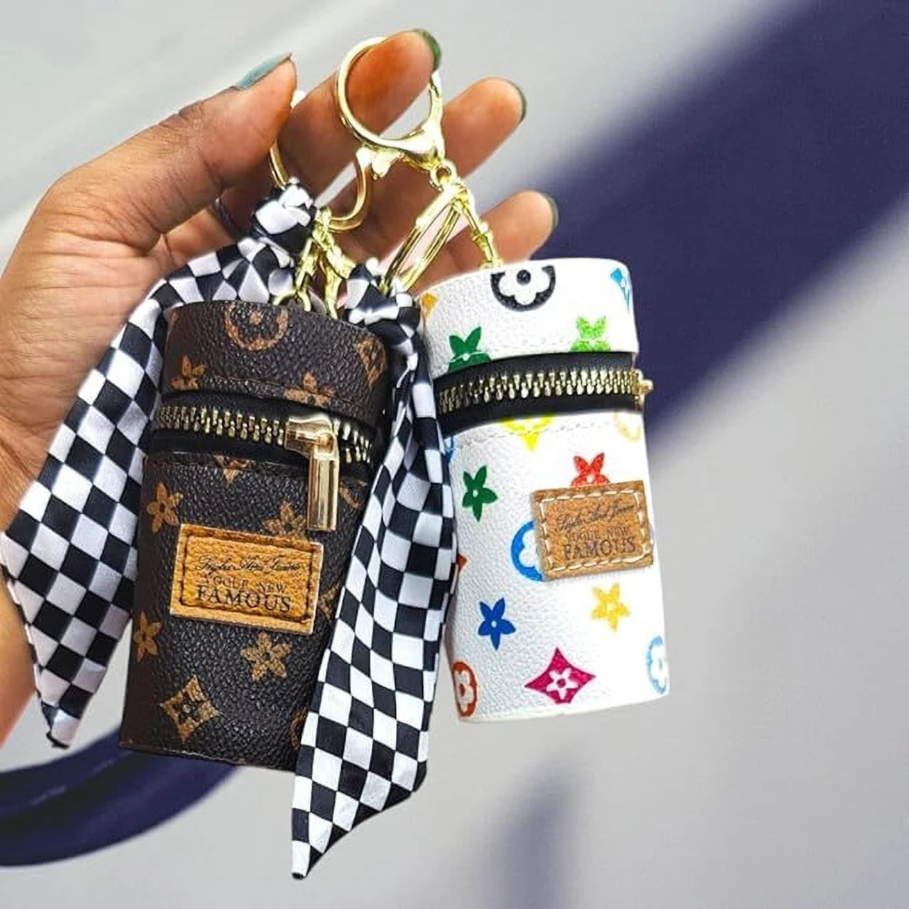 ZYOZ Premium Cylindrical Key chain Pouch & Bag Charm coine Wallet  Key chain Bag Earphone Storage Mini Lovely Coin Purse Wallet Key chain Handbag Key Chain