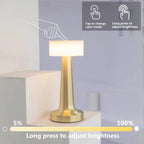 ZYOZ Portable LED Table Lamp for Bedroom, Living Room, Stepless Dimming, 3 Colour Touch Control Metallic Finish Rechargeable Battery Backup Night Light, Bedside Table Lamp