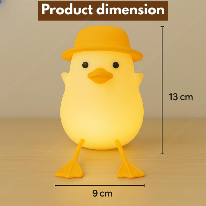 ZYOZ Silicone Duck Night Lamp Soft LED Bedside Light with Touch Control & 7-Color Changing, USB Rechargeable Nursery Lamp for Kids Bedroom, Cute Animal Shape Baby Nightlight & Gift, Mobile Holder