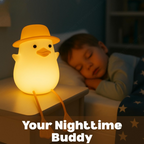 ZYOZ Silicone Duck Night Lamp Soft LED Bedside Light with Touch Control & 7-Color Changing, USB Rechargeable Nursery Lamp for Kids Bedroom, Cute Animal Shape Baby Nightlight & Gift, Mobile Holder