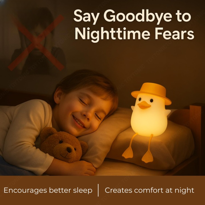 ZYOZ Silicone Duck Night Lamp Soft LED Bedside Light with Touch Control & 7-Color Changing, USB Rechargeable Nursery Lamp for Kids Bedroom, Cute Animal Shape Baby Nightlight & Gift, Mobile Holder Secondary image