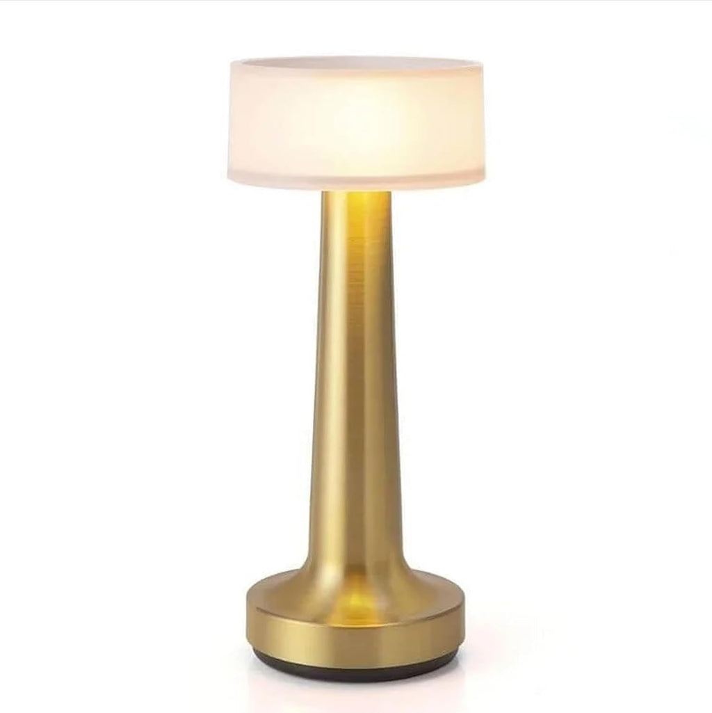 ZYOZ Portable LED Table Lamp for Bedroom, Living Room, Stepless Dimming, 3 Colour Touch Control Metallic Finish Rechargeable Battery Backup Night Light, Bedside Table Lamp