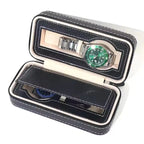 PU leather wrist watch box Watch Storage Case And Watch Organizer Display Collection Box With Transparent Glass For Men's & Women's Gift (2 watch zipper pouch)