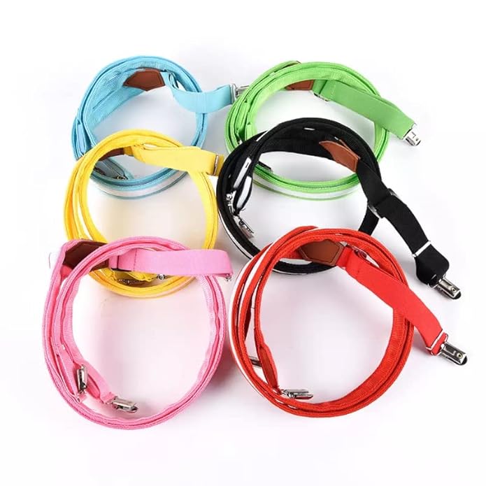 ZYOZ  Flashing Led Party Suspenders Stripe Light Up LED Suspenders For Adults Birthday EDM Disco Party Wedding Musical Night Events Battery Operated 1pc.(random colour)