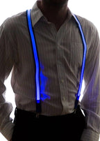 ZYOZ  Flashing Led Party Suspenders Stripe Light Up LED Suspenders For Adults Birthday EDM Disco Party Wedding Musical Night Events Battery Operated 1pc.(random colour)
