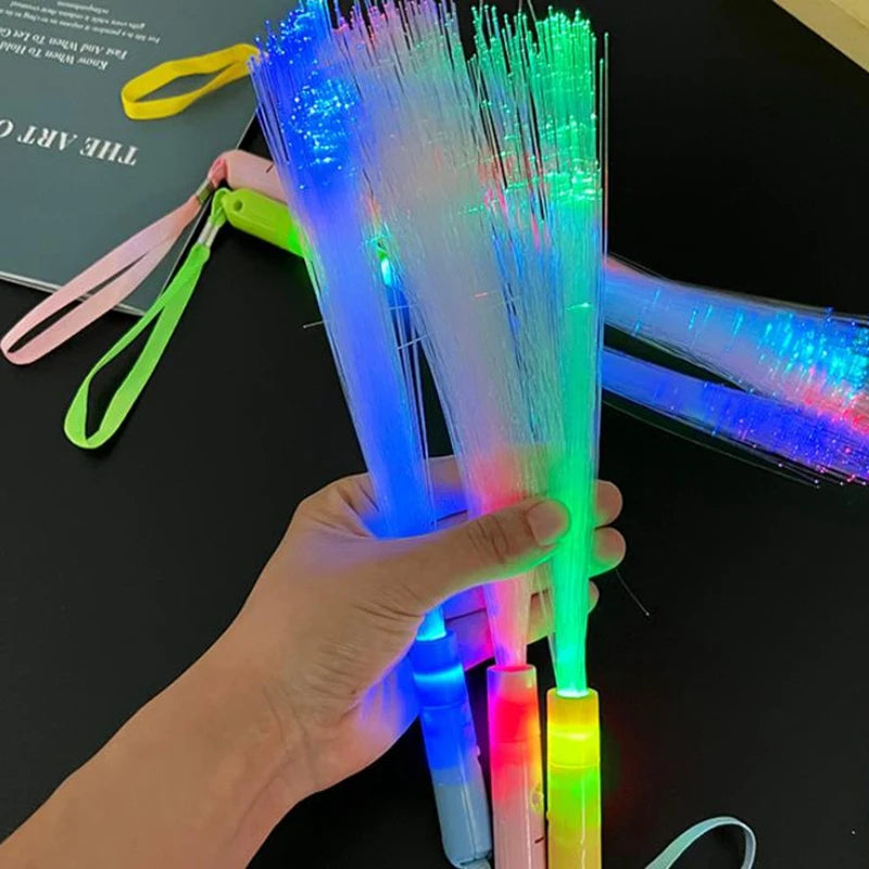 Zyoz LED Fiber Optic Glow Wand | Light-Up Party Wands for Concerts & Festivals (Pack of 4)