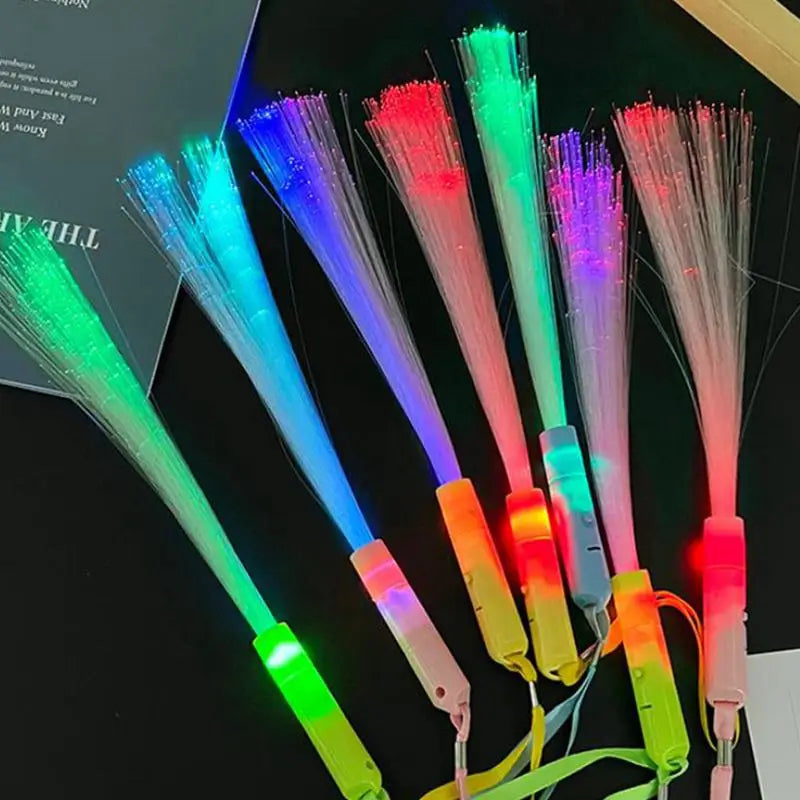Zyoz LED Fiber Optic Glow Wand | Light-Up Party Wands for Concerts & Festivals (Pack of 4)