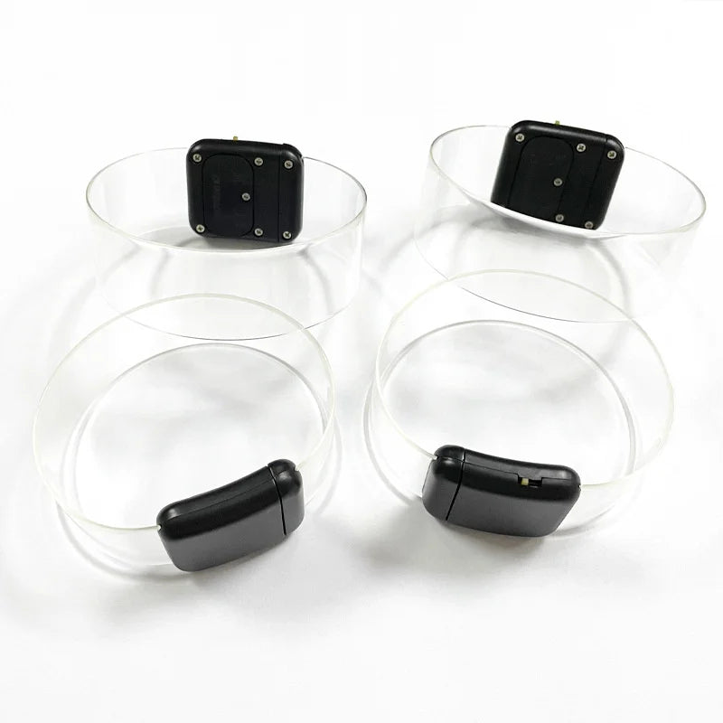 ZYOZ clear Sound Activated LED Bracelet Colour Changing Transparent Glowing Wristband multicoloured
