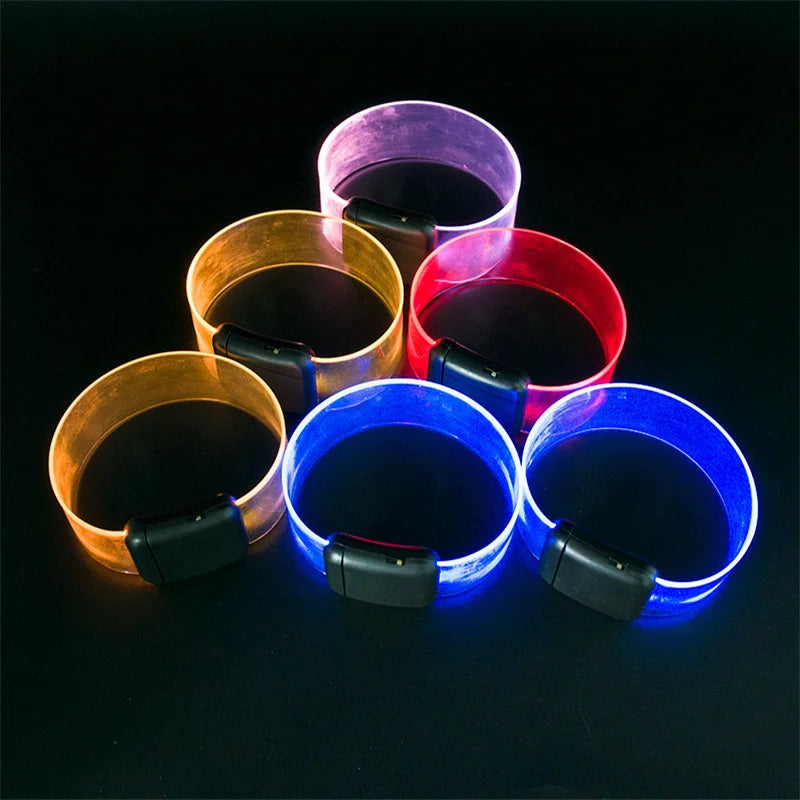 ZYOZ clear Sound Activated LED Bracelet Colour Changing Transparent Glowing Wristband multicoloured