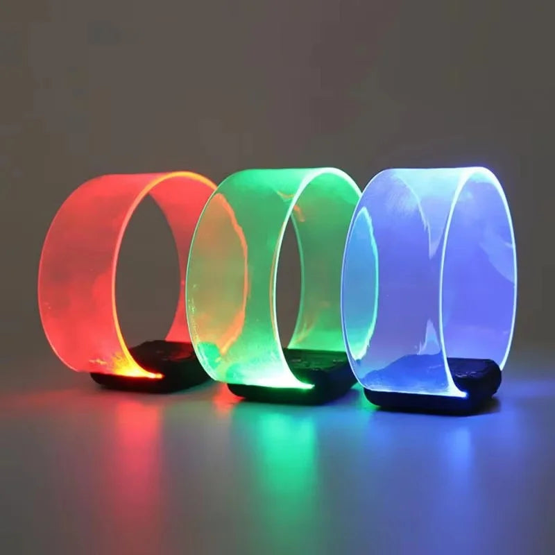 ZYOZ clear Sound Activated LED Bracelet Colour Changing Transparent Glowing Wristband multicoloured