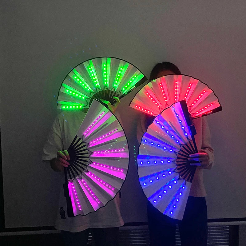 ZYOZ LED Light-Up Hand Fan | Glowing Folding Fan for Festivals & Raves