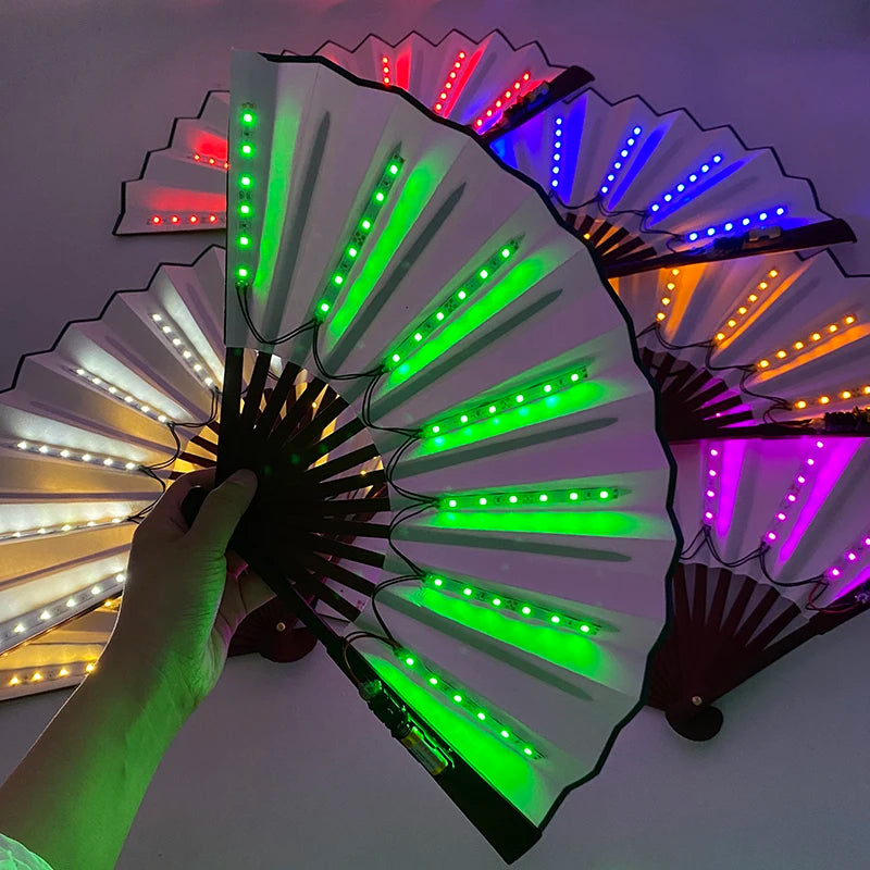 ZYOZ LED Light-Up Hand Fan | Glowing Folding Fan for Festivals & Raves