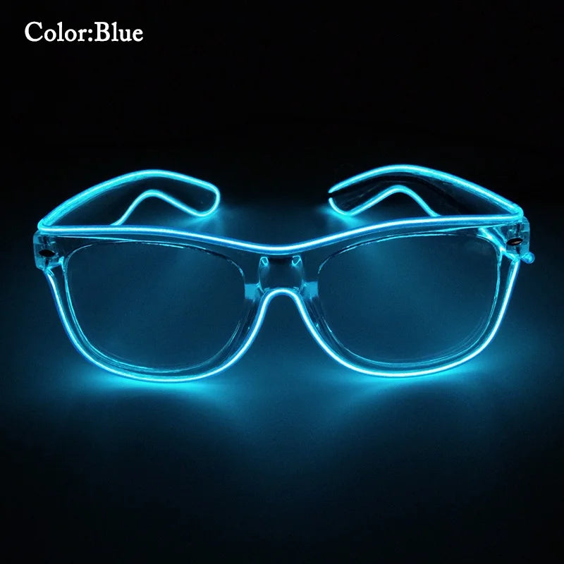 ZYOZ LED EL Wire Party Glasses with Clear Lens – Light Up Your Rave Look!
