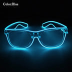 ZYOZ LED EL Wire Party Glasses with Clear Lens – Light Up Your Rave Look!