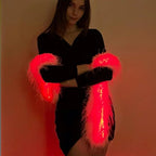 Zyoz Premium LED Faux Fur Scarf | Light-Up Glow Boa for Raves, Festivals & Winter Outfits