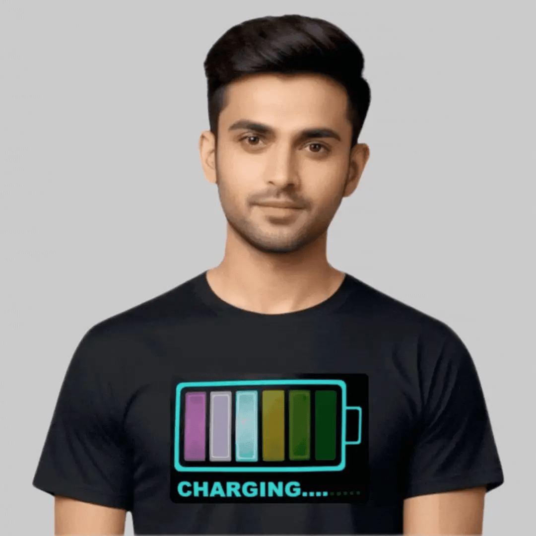Zyoz Sound-Activated LED T-Shirt Patch | Removable Music-Reactive Light-Up Glow Panel for Raves & Festivals
