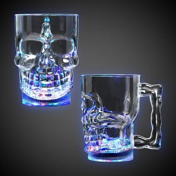 LED Light Up Flashing 14 Oz Skull Mug - Multicolor