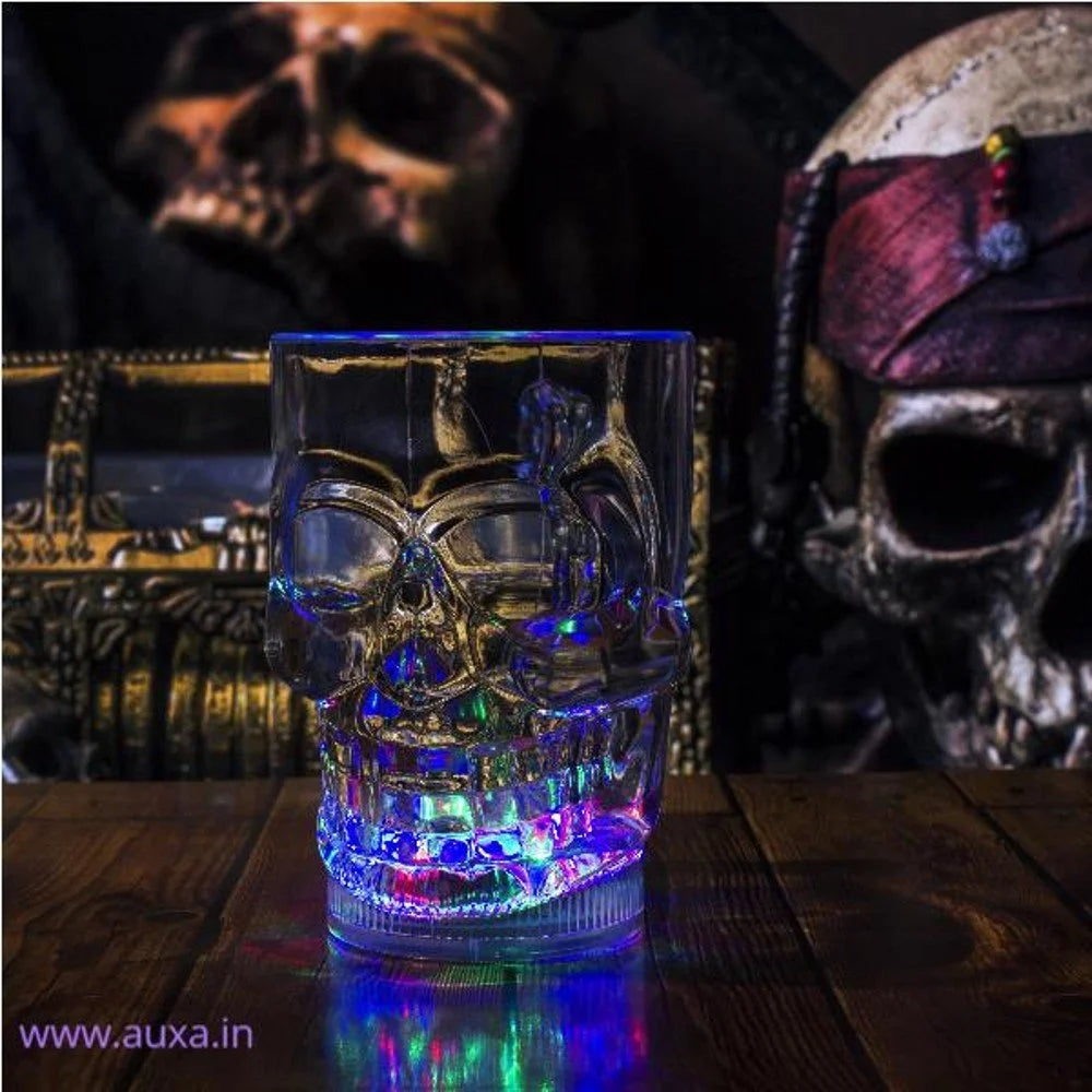 LED Light Up Flashing 14 Oz Skull Mug - Multicolor