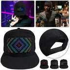 Animated Bluetooth Led Sign Hat Hip hop Street Dance Party Parade Sunscreen Hiking Night Running Fishing Cap Gift