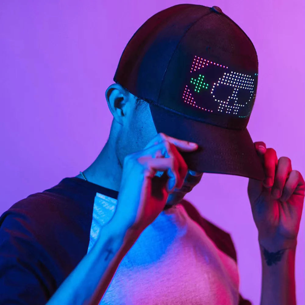 Animated Bluetooth Led Sign Hat Hip hop Street Dance Party Parade Sunscreen Hiking Night Running Fishing Cap Gift Main image