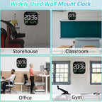 9-Inch Plastic Digital Alarm Wall Clock, LED Display with Date, Temperature, Day of Week, Auto Dimming, Remote Control, Table Desk Clock for Home, Office, Living Room
