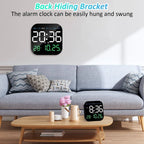 9-Inch Plastic Digital Alarm Wall Clock, LED Display with Date, Temperature, Day of Week, Auto Dimming, Remote Control, Table Desk Clock for Home, Office, Living Room