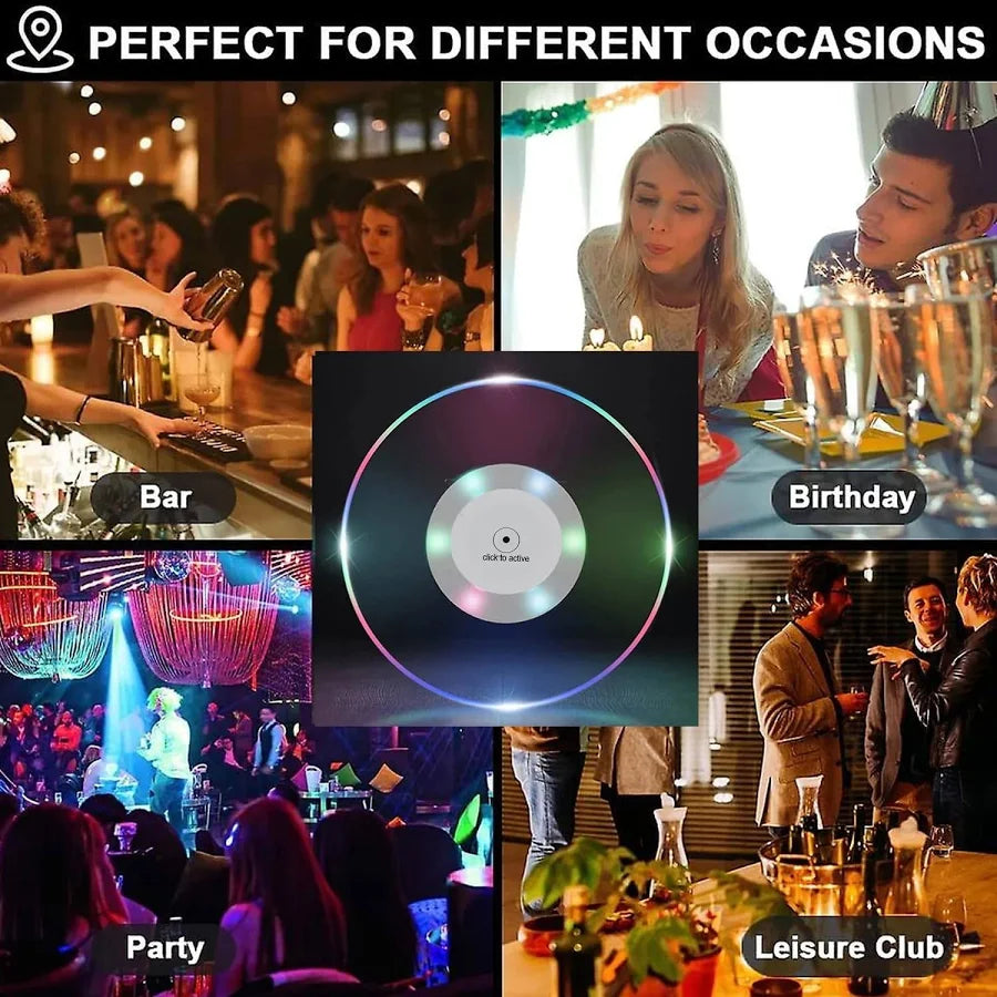 LED Light Glowing Coasters For Bottle Holder,Cup Holder 1PC