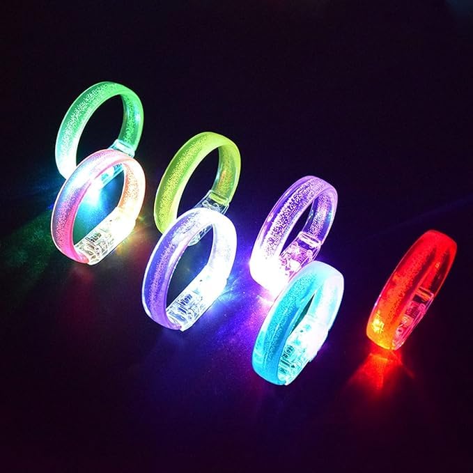 ZYOZ LED Flat Light Up Bracelets | Flashing Glow Party Wristbands Rave Bracelets 2pc