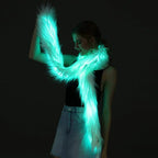 Led Scarf Light Up Fur Boa Glow Up Flashing Fun Novelty Scarves For Rave Accessory Clothing Outfit Burning Man Costume Festival Party