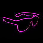 Zyoz Neon EL Wire LED Glasses | Glow-in-the-Dark Light-Up Sunglasses for Raves & Festivals (BLACK LANCE)