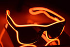 Zyoz Neon EL Wire LED Glasses | Glow-in-the-Dark Light-Up Sunglasses for Raves & Festivals (BLACK LANCE)
