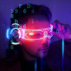 Zyoz™ Cyberpunk LED Wireless Visor Glasses – Futuristic Engraved Glowing Party Glasses