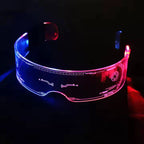 Zyoz™ Cyberpunk LED Wireless Visor Glasses – Futuristic Engraved Glowing Party Glasses