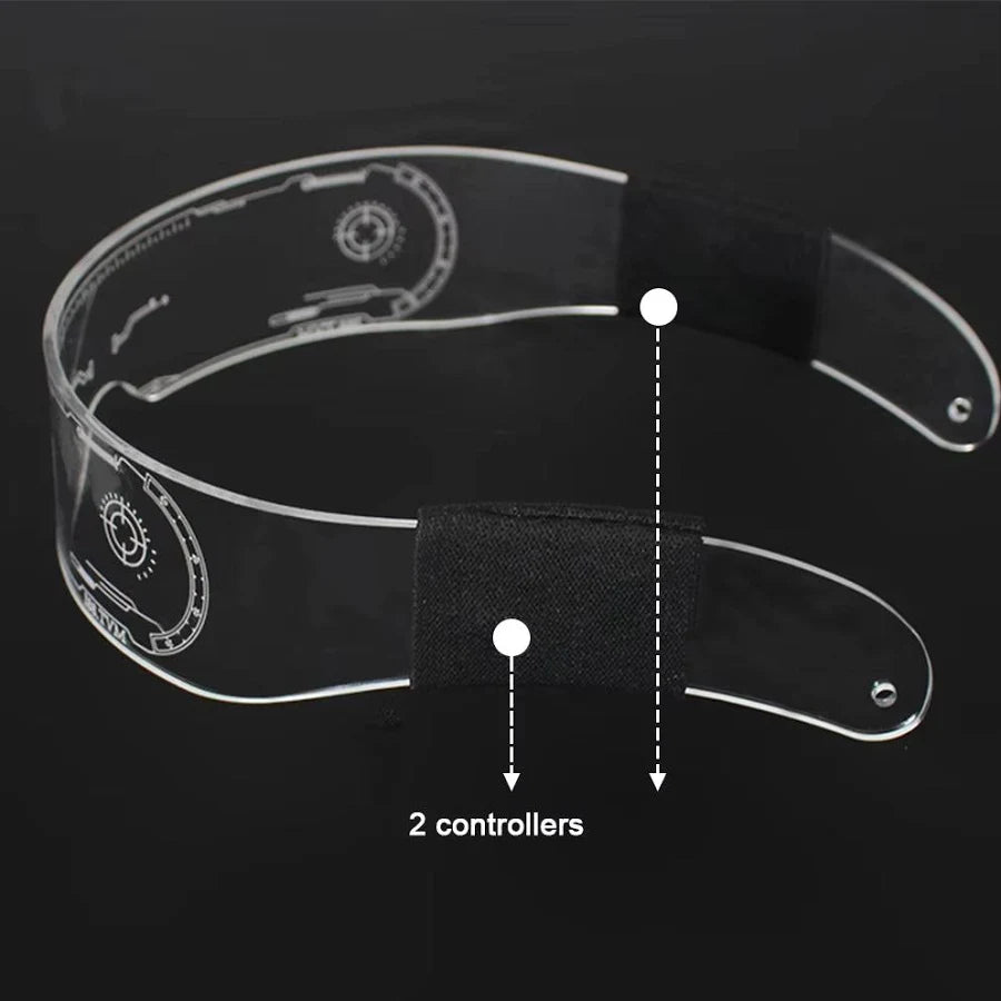 Zyoz™ Cyberpunk LED Wireless Visor Glasses – Futuristic Engraved Glowing Party Glasses