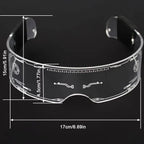 Zyoz™ Cyberpunk LED Wireless Visor Glasses – Futuristic Engraved Glowing Party Glasses