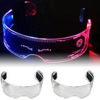 Zyoz™ Cyberpunk LED Wireless Visor Glasses – Futuristic Engraved Glowing Party Glasses