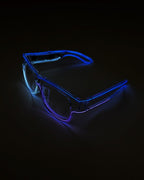 Zyoz Neon EL Wire LED Glasses | Glow-in-the-Dark Light-Up Sunglasses for Raves & Festivals (BLACK LANCE)