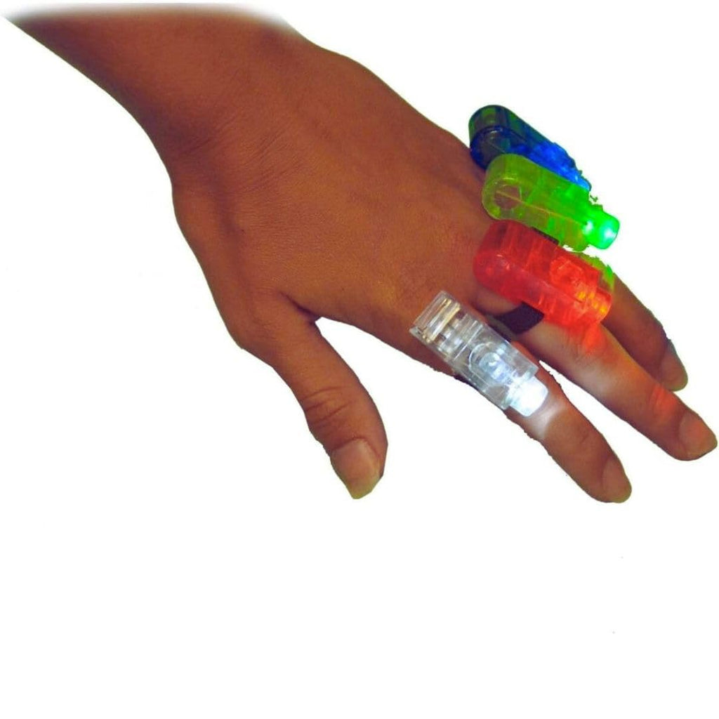 ZYOZ LED Party Finger Ring Lights (Pack of 4) - Ultimate Glow Party Favors for Kids and Adults - Light Up Finger Rings for Parties, Halloween, Raves, Concerts