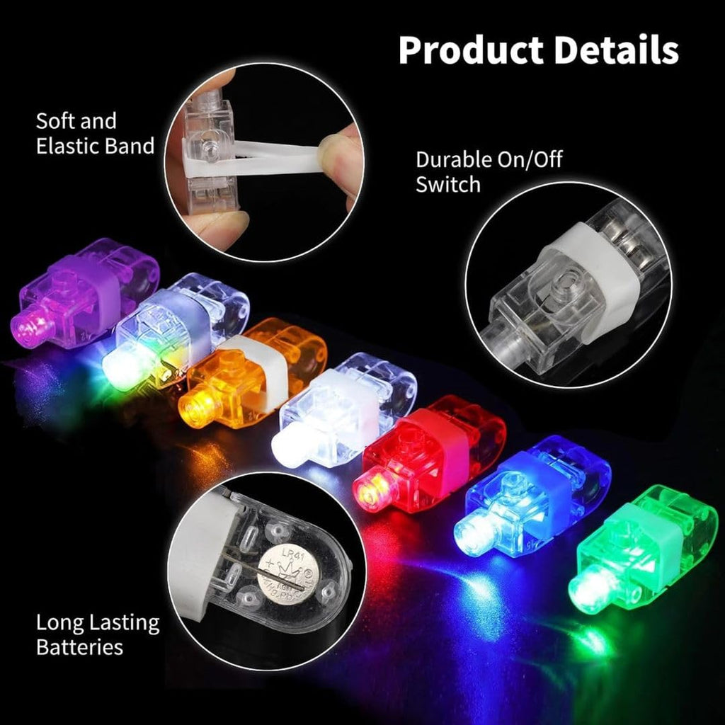 ZYOZ LED Party Finger Ring Lights (Pack of 4) - Ultimate Glow Party Favors for Kids and Adults - Light Up Finger Rings for Parties, Halloween, Raves, Concerts