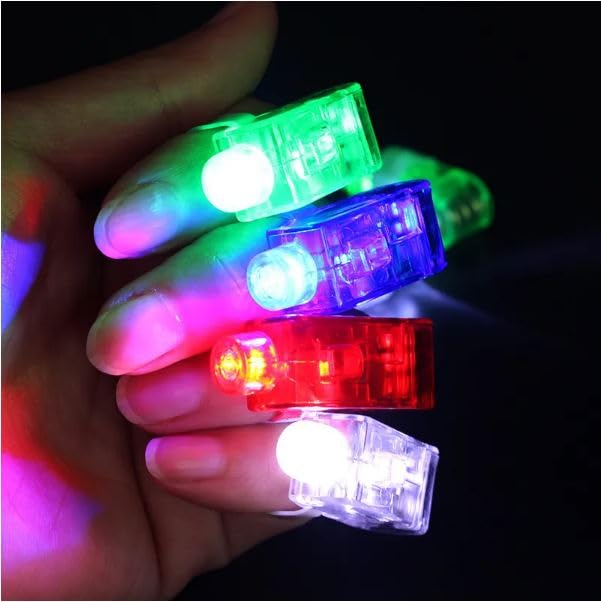 ZYOZ LED Party Finger Ring Lights (Pack of 4) - Ultimate Glow Party Favors for Kids and Adults - Light Up Finger Rings for Parties, Halloween, Raves, Concerts Secondary image